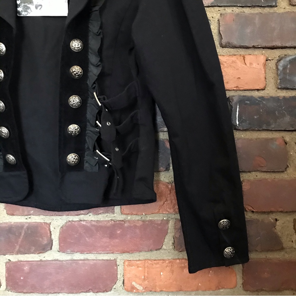 FUNHOUSE 90s y2k goth black parade marching band buckle jacket -medium - Picture 2 of 4